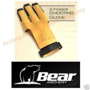 BEAR Archery Leather 3 FINGER Shooting Glove MEDIUM  