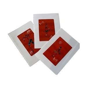    153003 Set of Three African Life Greeting Cards Red