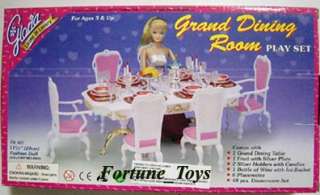 GLORIA FURNITURE SZ DOLL HOUSE GRAND DINING ROOM PLAY SET  