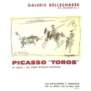 Toros 1961 by Pablo Picasso, 12x20 