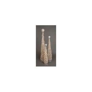   Silver Glittered Metal Christmas Trees 3   5   Clear