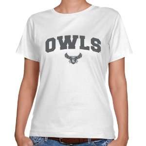  NCAA Rice Owls Ladies White Logo Arch Classic Fit T shirt 