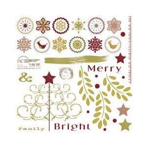 Merry & Bright Rub On Transfer 5.75x5.75 Sheet Holiday/Fall  