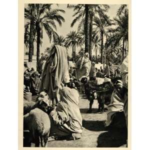  1937 Oasis Market Tripoli Libya Photogravure Hurlimann 