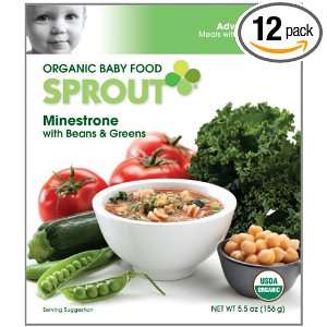 Sprout Organic Baby Food Minestrone with Beans and Greens, Stage 3, 5 