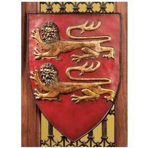  Heraldic William Of Normandys Lions Wall Shield/ Red