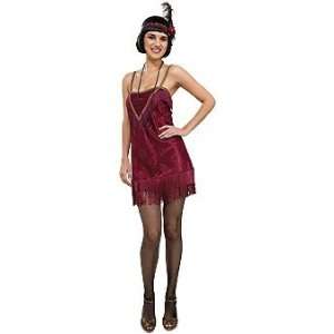   Jazz Diva Burgundy Flapper Dress & Headpiece Size Large Toys & Games
