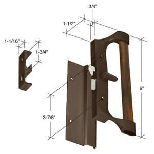 CRL Bronze/Wood Hook Style Surface Mount Sliding Glass Door Handle 3 7 