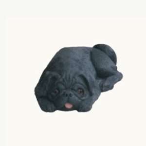 Sandicast Original Size Pug Dog Figurine   Black 
