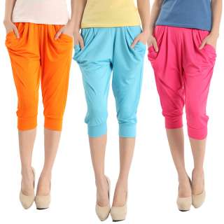   Colorful Drape Harem Pants Hip Hop Stretch Trousers 