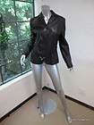 Prada Black Leather Button Down Long Sleeve Jacket M