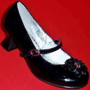NEW Girls Toddlers KK ROSE Black Mary Jane Patent Fashion Heels 