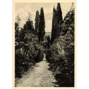  1927 Villa dEste Tivoli Rome Garden Path Photogravure 