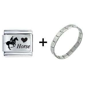  Love Horse Laser Italian Charm Pugster Jewelry