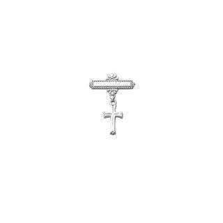 Childrens Sterling Silver Christening Pin with Cross
