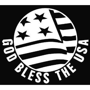American Flag   God Bless America Die Cut Vinyl Decal Sticker 6 White