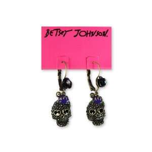 Betsey Johnson Dark Forest Skull Drop Earrings