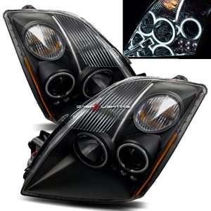   07 10 Nissan Sentra CCFL Halo Projector Headlights   Black Automotive