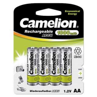   camelion aa 1000mah nicd rechargeable batteries retail card 4pk