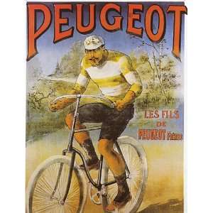  BICYCLE CYCLE BIKE PEUGEOT FRENCH SMALL VINTAGE POSTER 