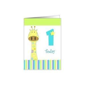 1st birthday giraffe Card Toys & Games