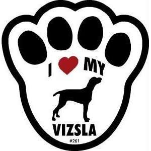  I Love My Vizsla Dog Pawprint Window Decal w/Suction Cup 