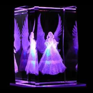 Angel Praying 3D Laser Etched Crystal includes Two Separate LEDs 