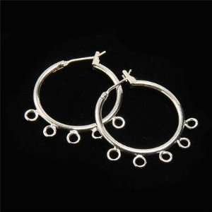  23mm Silver Plate Hoop Earrings with Loops Arts, Crafts 