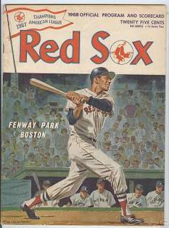 1968 Red Sox Program vs New York Yankees Mantle Last GM  