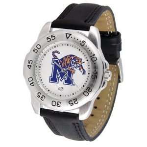  Memphis Tigers Suntime Mens Sports Watch w/ Leather Band 