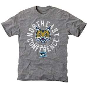   Quinnipiac Bobcats Conference Stamp Tri Blend T Shirt   Ash Sports