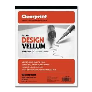  ClearPrint Plain Vellum Pad,50 Sheet   16lb   Letter 8.5 