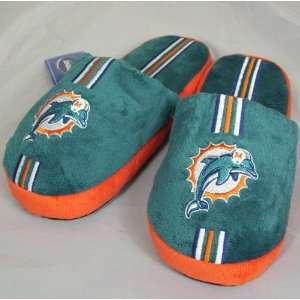 Miami Dolphins Youth Team Stripe Plush Slippers Sports 