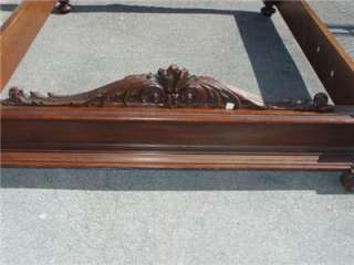 HEAVY CARVED ANTIQUE TUSCAN WALNUT ITALIAN BED 09IT085D  