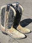   AMERICAN MADE Mens Cowboy Boots Snake Skin Look Brown/Black 8 1/2 D
