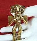 Vtg Signed *MUSEUM REPRODUCTION* Mayan or Pre Columbian FLUTE PLAYER 