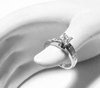 14k white gold Princess Cut Natural Diamonds Engagement Ring 1.00ctw 