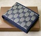 New Authentic Mens GUCCI Coated Crystal GG Canvas/Leather Wallet Large 