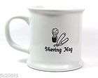 white ceramic military style shaving mug w shaving logo 12