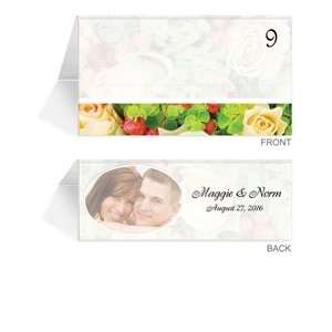  200 Photo Place Cards   Yellow Rose Garden Frost Office 