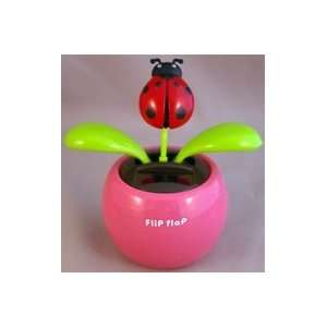  Solar powered Lady Bug swaying in a Pink flower pot Toys 