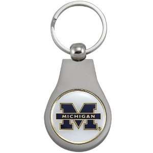  Michigan Wolverines Silver Tone Keychain Clock Sports 