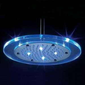  8 LED Color Changing Round Overhead Showerhead,Chrome 