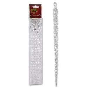  Plastic Clear Crystal Icicle Ornament 6 Pieces Case Pack 