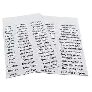  Magnetic Toolbox Labels Magnetic Tool Box Label,1 1/4 to 2 