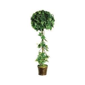  4 Artificial Single Ball Ivy Topiary With Basket (Out of 