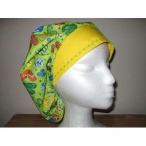   Scrub Cap, Adjustable, Green Flip Flops with Yellow Band Everything