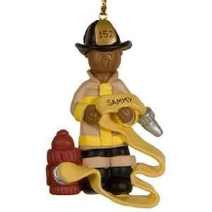  Personalized Ethnic Firefighter Christmas Ornament