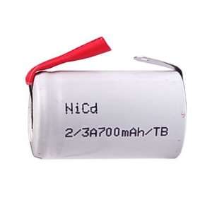    23 A 700 mAh NiCd Rechargeable Battery with Tabs Electronics