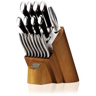   Cutlery Fusion 18 Piece Forged Knife Set with Maple Wood Block  